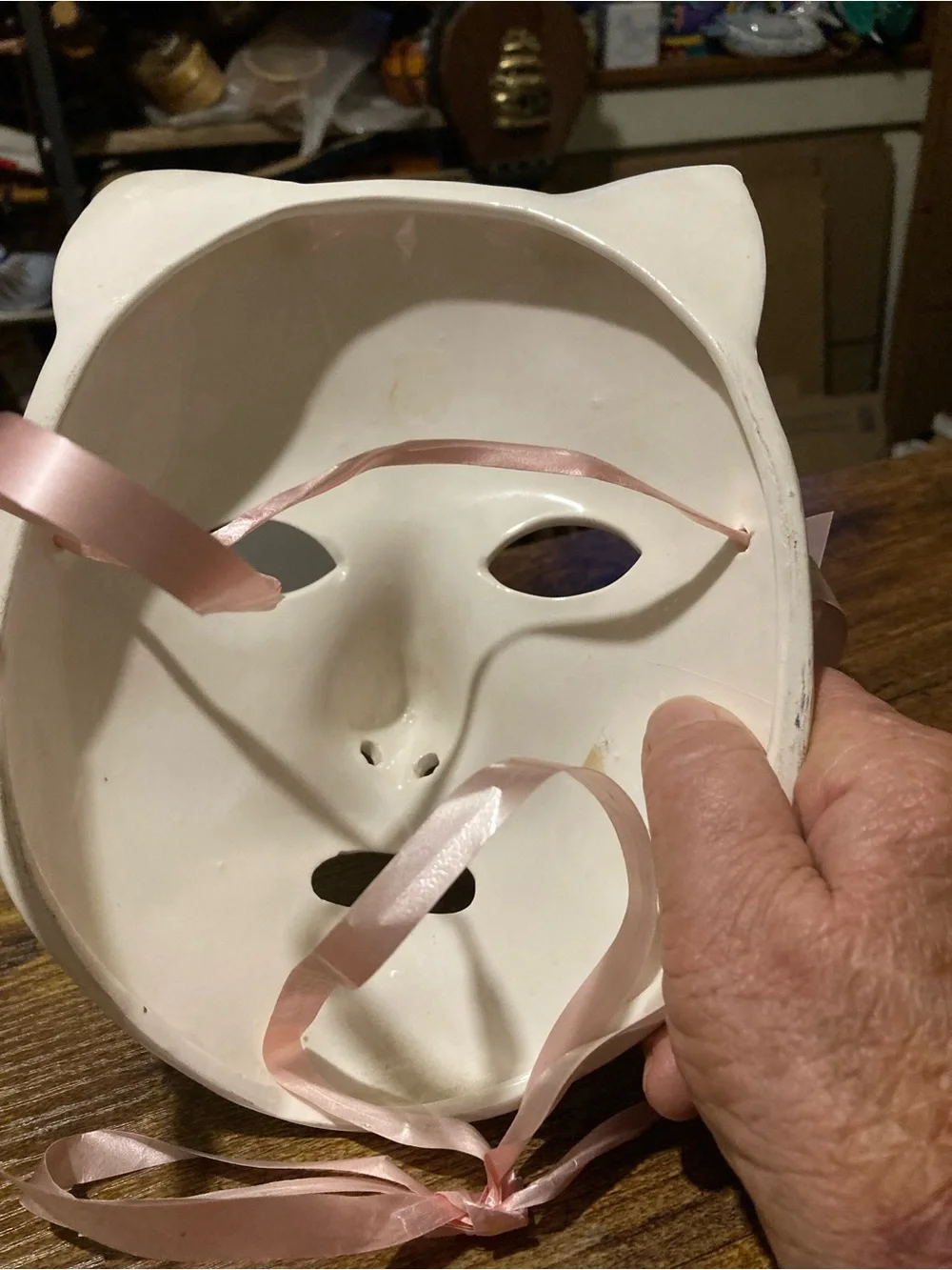Vintage Pier One solid ceramic face wall hanging